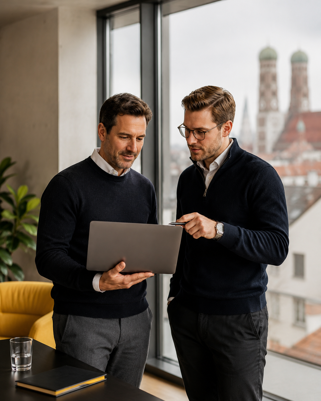 Beratungssituation im Münchner Büro von trinity networks