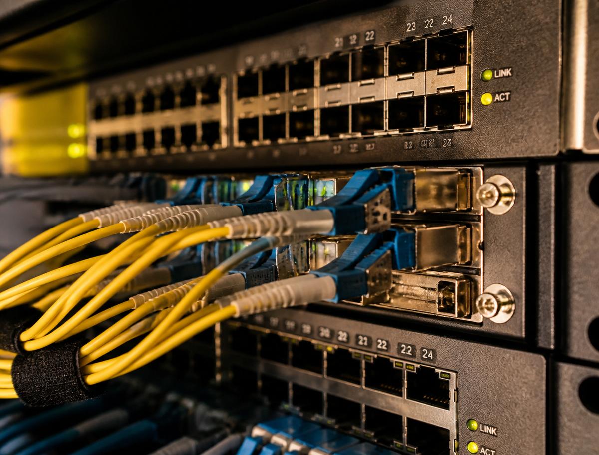 Netzwerk-Switches und Glasfaser-Verkabelung